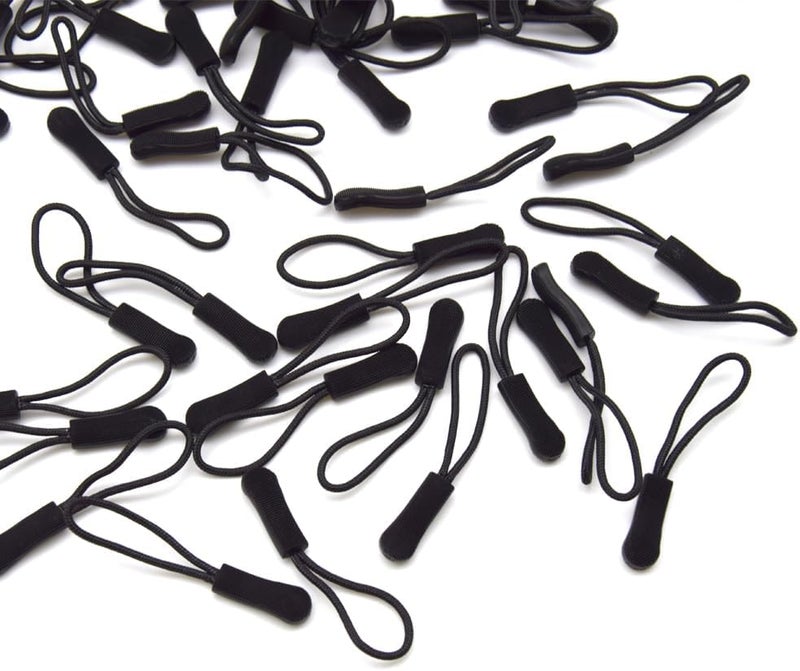Ruidee 50 Pieces Zipper Pulls Zipper Tabs Zipper Pull Cord Extender Replacement Zipper Pulls for Backpacks, Jackets, Luggage, Purses, Handbags（Black） - Image 5